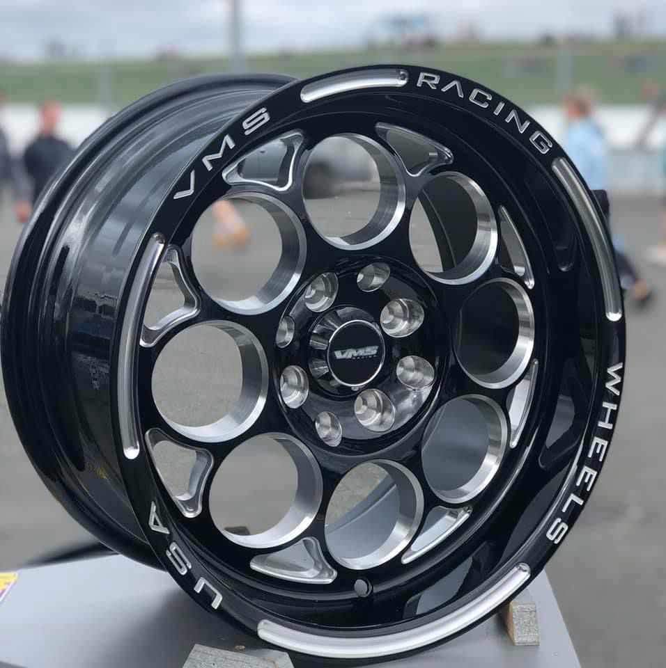1x Black Modulo Milling Finish Drag Racing Wheels Rims 15x7 4X100/4X114 ET35