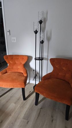 Burn orange stylish accent chairs