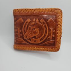Western Tooled Leather Bi-fold Wallet  
