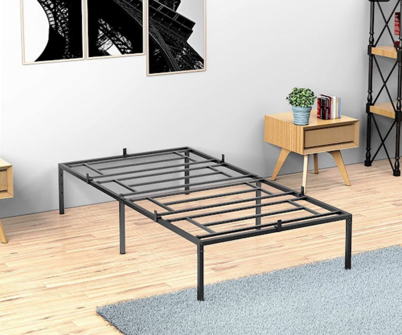 New In Box Twin Bed Frame Black Metal 
