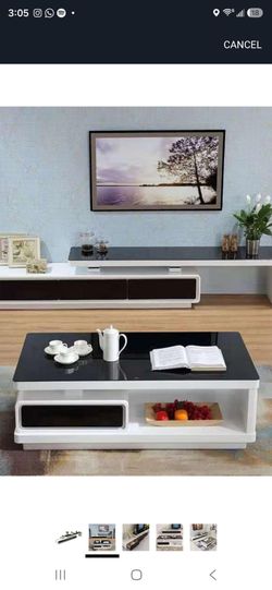 Modern black and white coffee table