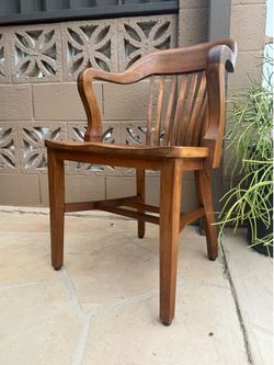 Vintage Black Walnut Captain’s Armchair – Banker’s Chair