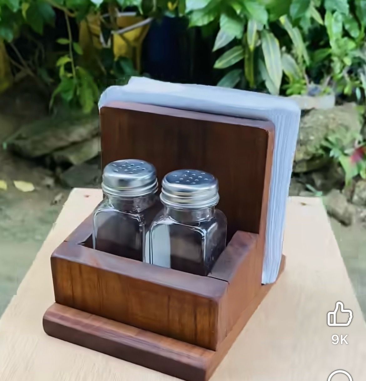 Salt and pepper and napkin holder