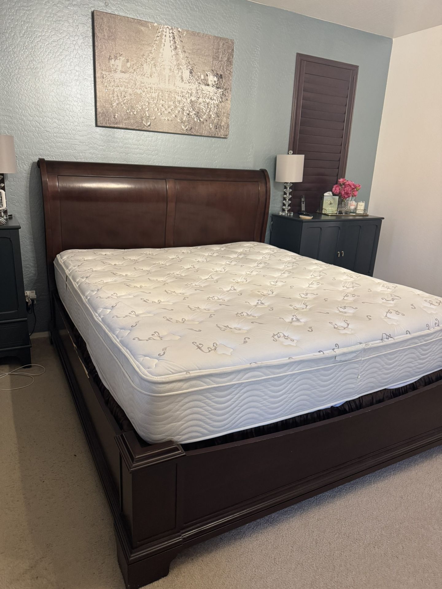 Cal King mattress With New Box Springs