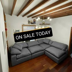Gray Cloud Couch Modular Sectional Sofa 