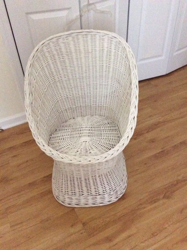Vintage Yugoslavian woven wicker rattan barrel chair