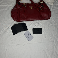 Prada handbag deep red