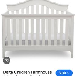 Farmhouse Style Baby Crib 6-I -1 Convertible (Retails $269) 
