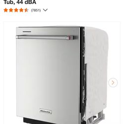 NEW KITCHEN AID 3 RACK DISHWASHER STAINLESS STEEL WITH A FACTORY WARRANTY 5/24/25