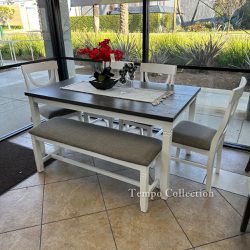 NEW 6 PC DINING SET GREY AND WHITE || SKU#PDXF2562