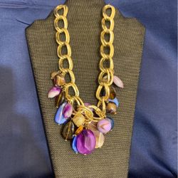 Beautiful Blue And Purple Necklace