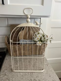 Metal birdcage wall decor $12