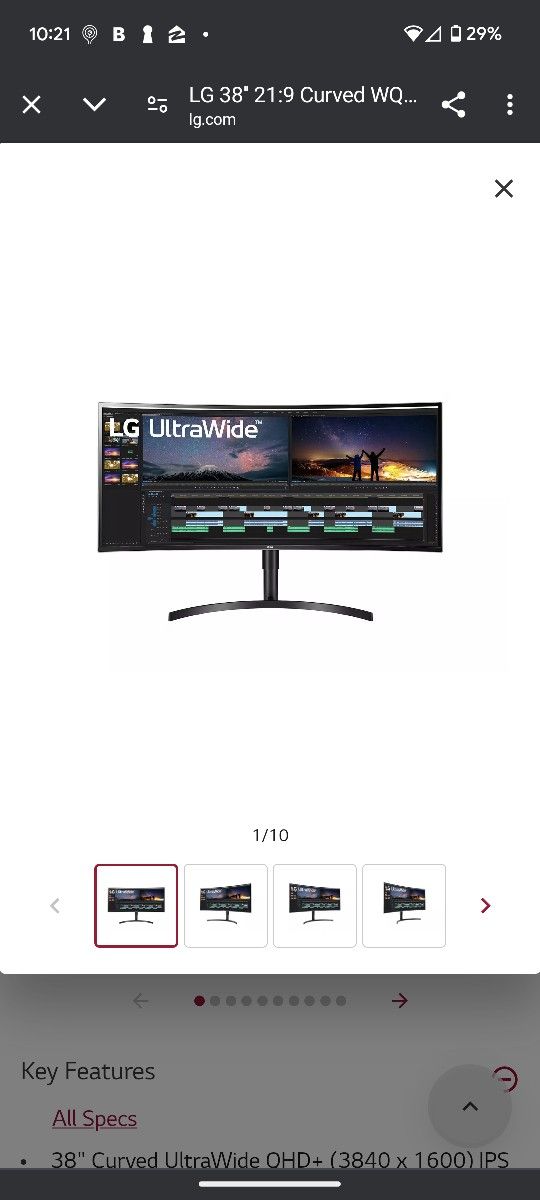 LG 38 Inch Monitor