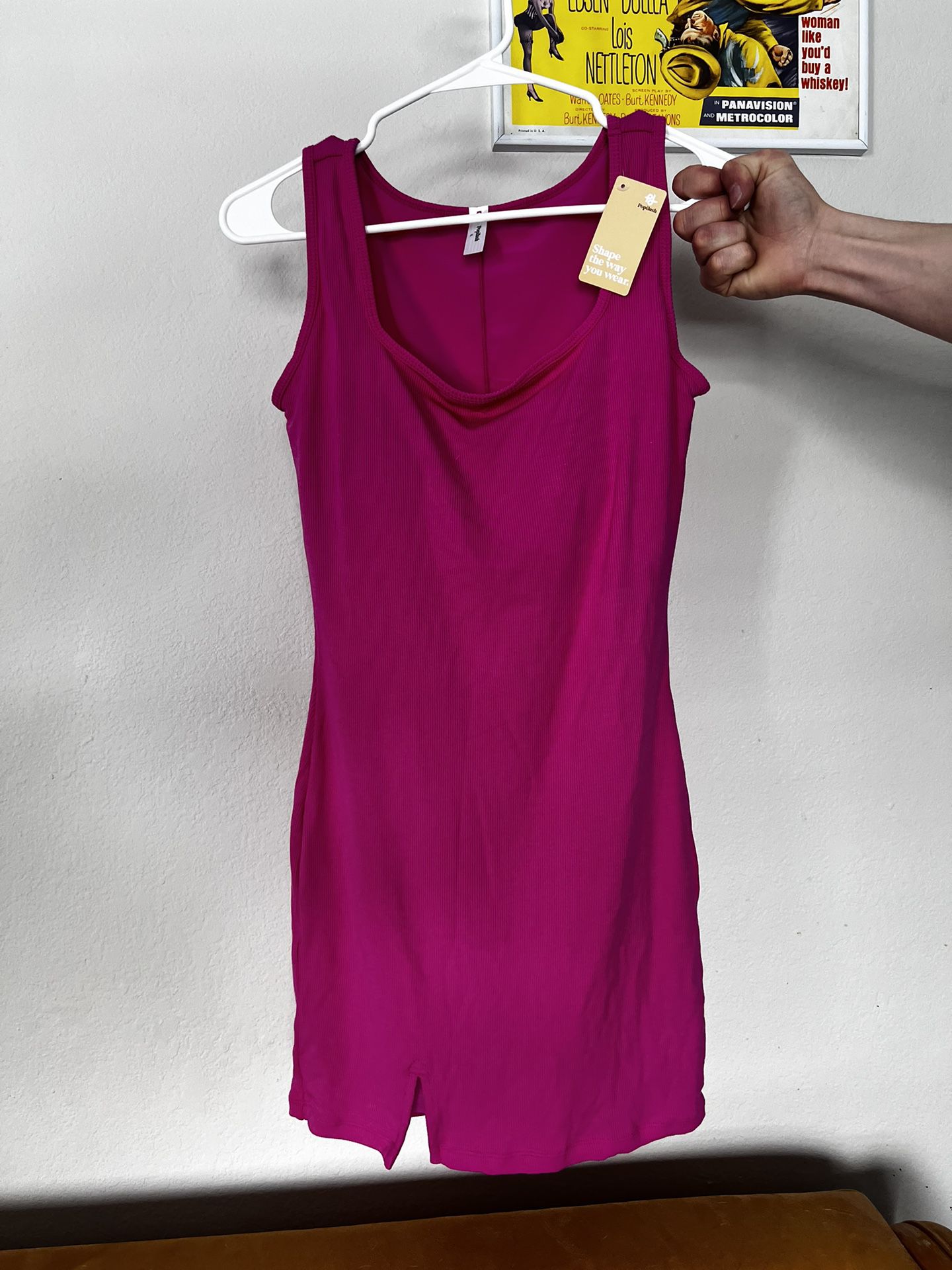 Hot Pink Popilush Dress With Shape Wear 