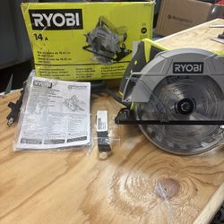 NEW- RYOBI-7-1/4” Circular Saw- CSB135L-Open Box Unused, 14 Amp, 20-Tooth Bld., Wrench, 8’ Cord