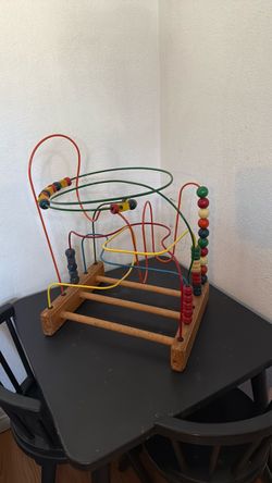 Vintage wooden rollercoaster bead maze toy