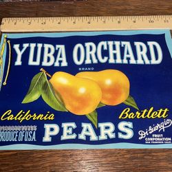 Yuba Orchard Fruit Crate Label Art Digiorgio San Francisco Ca