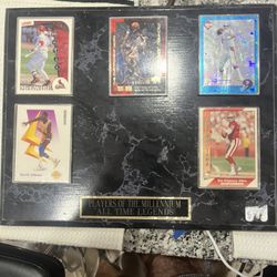 Very Nice Display Of 5 All Time Legends Cards all Gradeable Been Sealed In The Removable Protectors Since The 1990's 