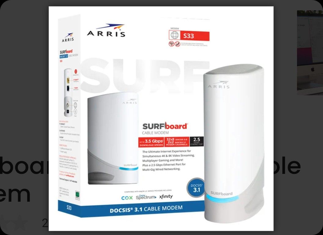 New Still In Box Never Used ARRIS S33 Docsis 3.1