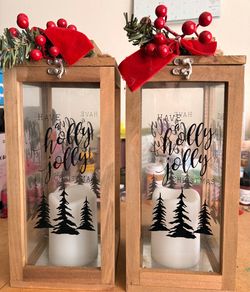 2 Farolas de decoración navideña