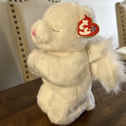 Ty Large Plush Beanie Buddy - Blessed ( Bear white Praying ) NWT