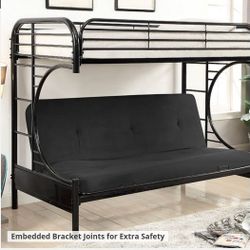 TWIN/TWIN BUNKBED + 1 MATTRES +6"BLACK FUTON MATTRES NEW IN BOX ☎️ 1714586,2564 