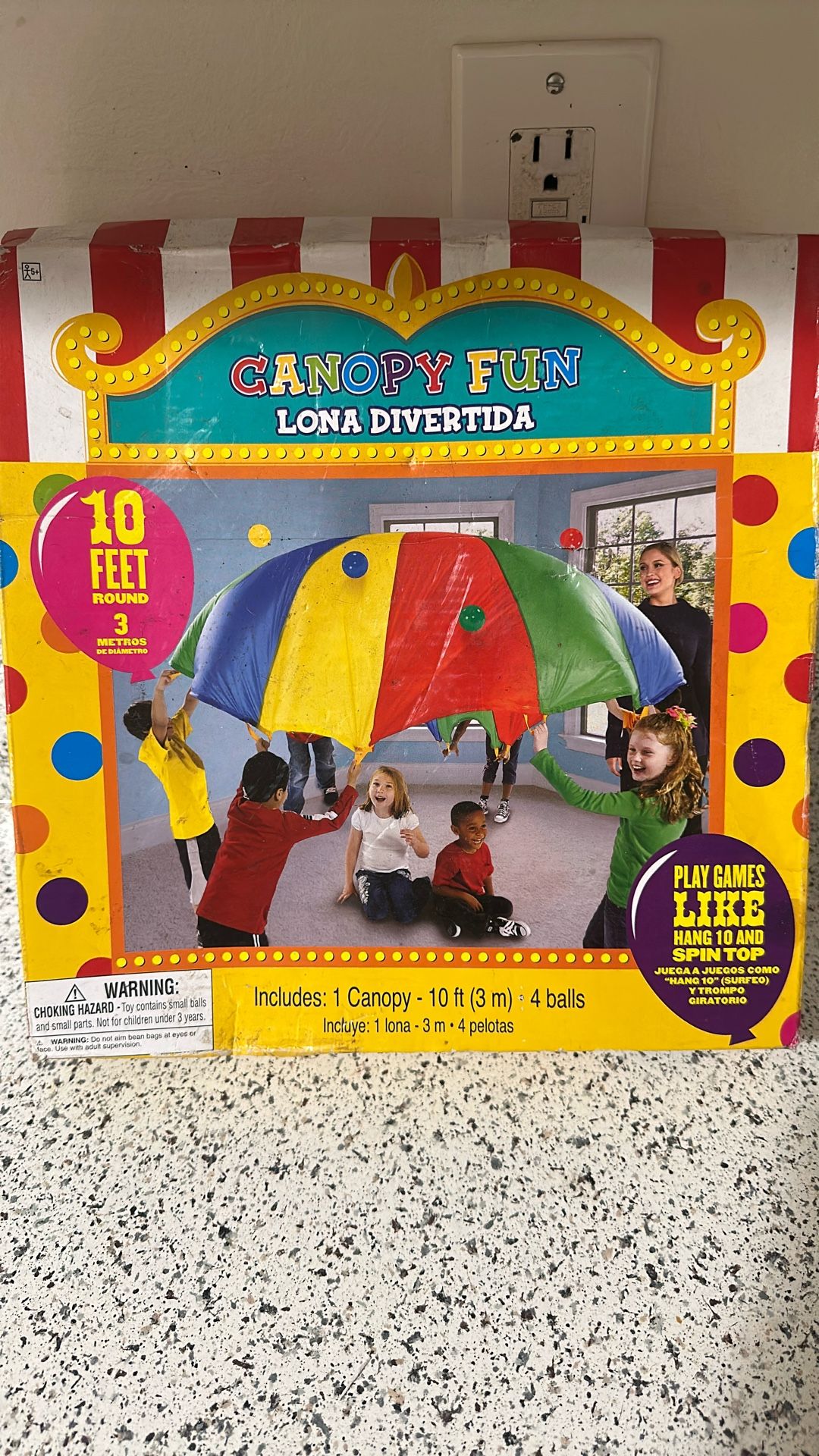 Brand New In Box Kids Canopy Toy W/ 4 Balls 