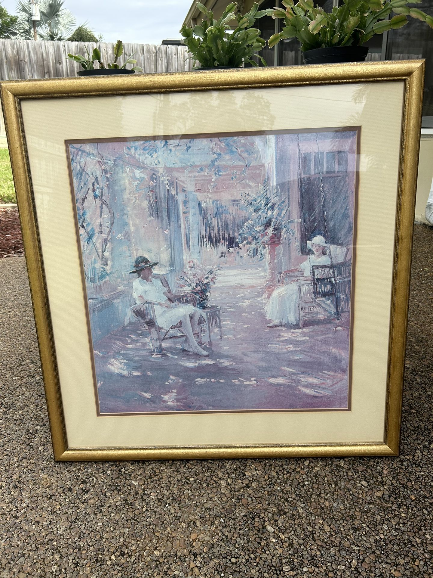 Donna Schuster Painting On The  Veranda Painting 