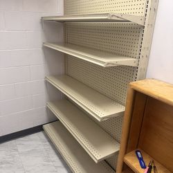 Single Metal Shelving Wall Unit. 