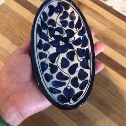 Small Hand Painted Oval Bowl