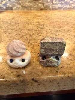 Set of 2 Crystal Stone Buddies, Fruit Jasper and Pink Opal Crystals