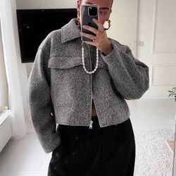 Zara boucle cropped jacket 
