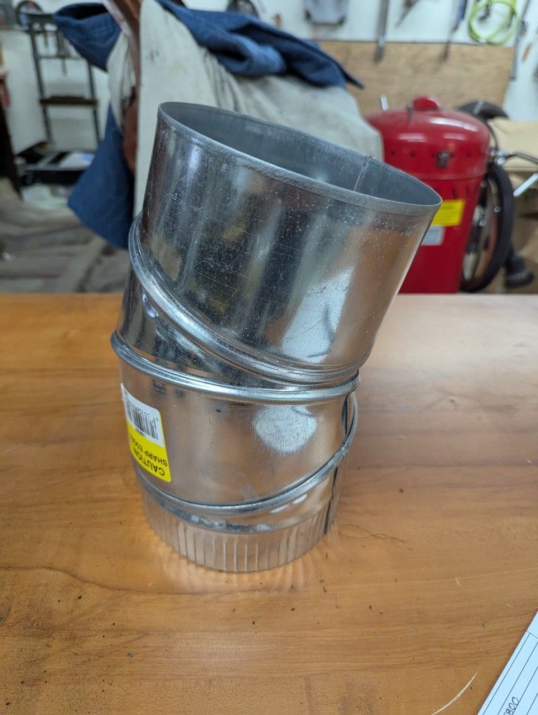 6 Inch Single Wall Galvanized Adjustable Elbow