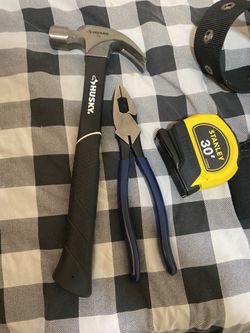 Hammer, Pliers And Tape Measure 30’