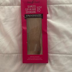 18” Real Human Hair Platinum Blonde Extension