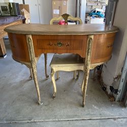 FREE Antiques Desk With Glass Top