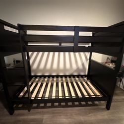 Twin Bunk Bed with Trundle, TV Stand 
