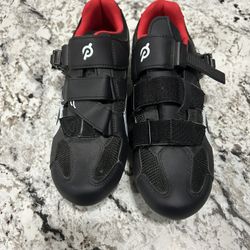 Peloton Biking Shoes Black & Red