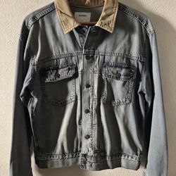 Denim Jacket Cashmere Collar Size M