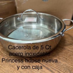Cacerola De 5 Qt Acero Inoxidable 👉 Princess house todo Nuevo y con caja 📦