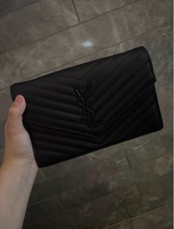 Saint Laurent YSL Black Envelope Clutch