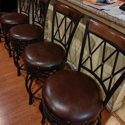 4 Lower Counter Level Bar Stools Chairs Barstool 24" Inch Tall 