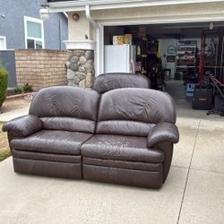 Brown Leather Sofa And Love Seat - LaZBoy