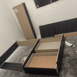 Floater Bed frame With Two Side Drawers 