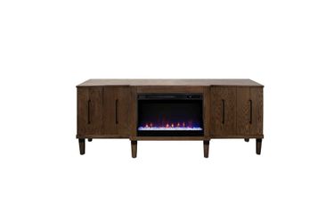 Contemporary Electric Heated Fireplace Console.