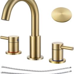 Set Of 2 Brushed Gold Faucet 