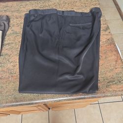 Mens Haggar Black Dress Pant 42x30