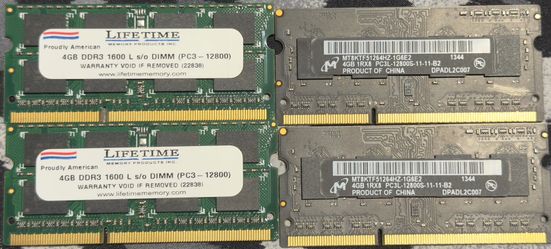 16GB DDR3 1600 S/O DIMM Ram