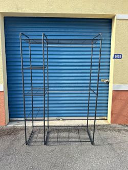 BLACK INDUSTRIAL GARMENT RACK / LAUNDRY ORGANIZER