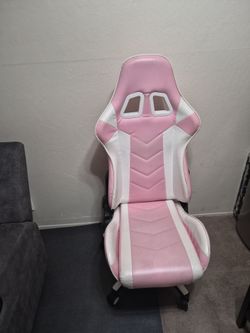 Pink and White Racing Style Gaming Chair
